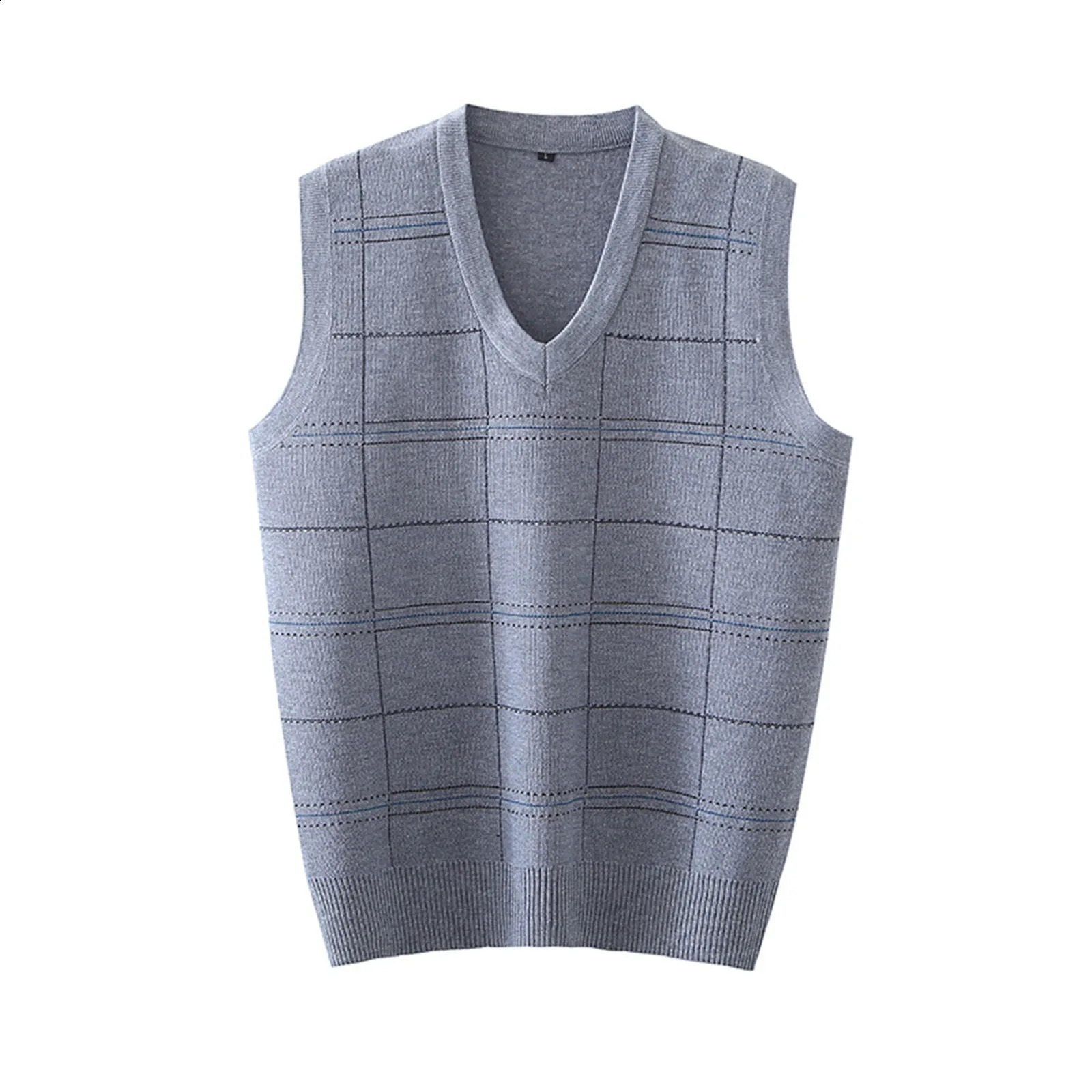 Mens Autumn Winter Casual Fashion V Neck Sleeveless Knit And Thickened Thermal Vest Sweater Loose 250228Z