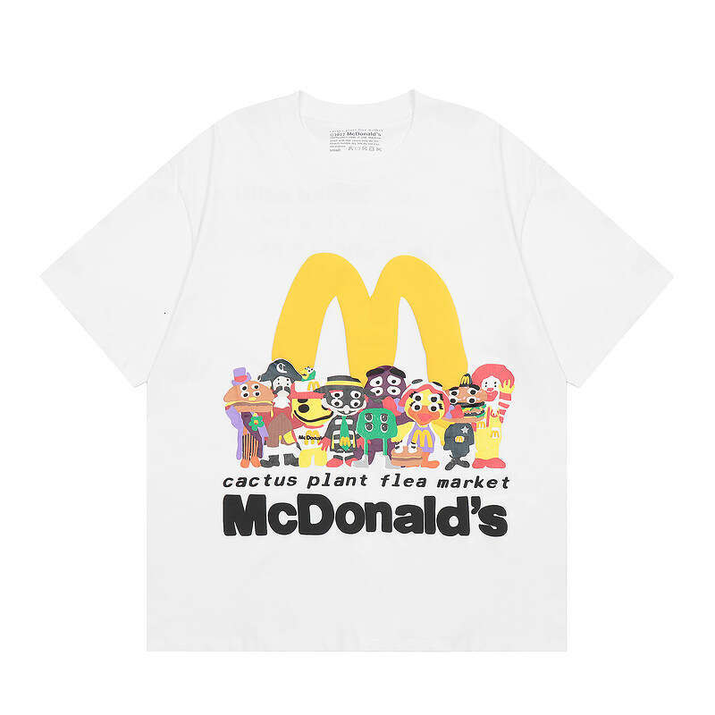 CPFM Co branded M Photo Smiling Face Burger Fun Family Foam Print Versatile Short Sleeve T-shirt Trendy Brand VTG