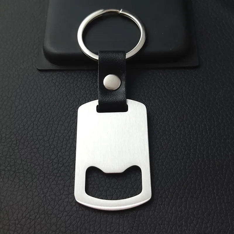 10pcs Stainless Steel Rectangular Key Chain Brushed Round Key Chain Business Gift Can Be Engrave 250221