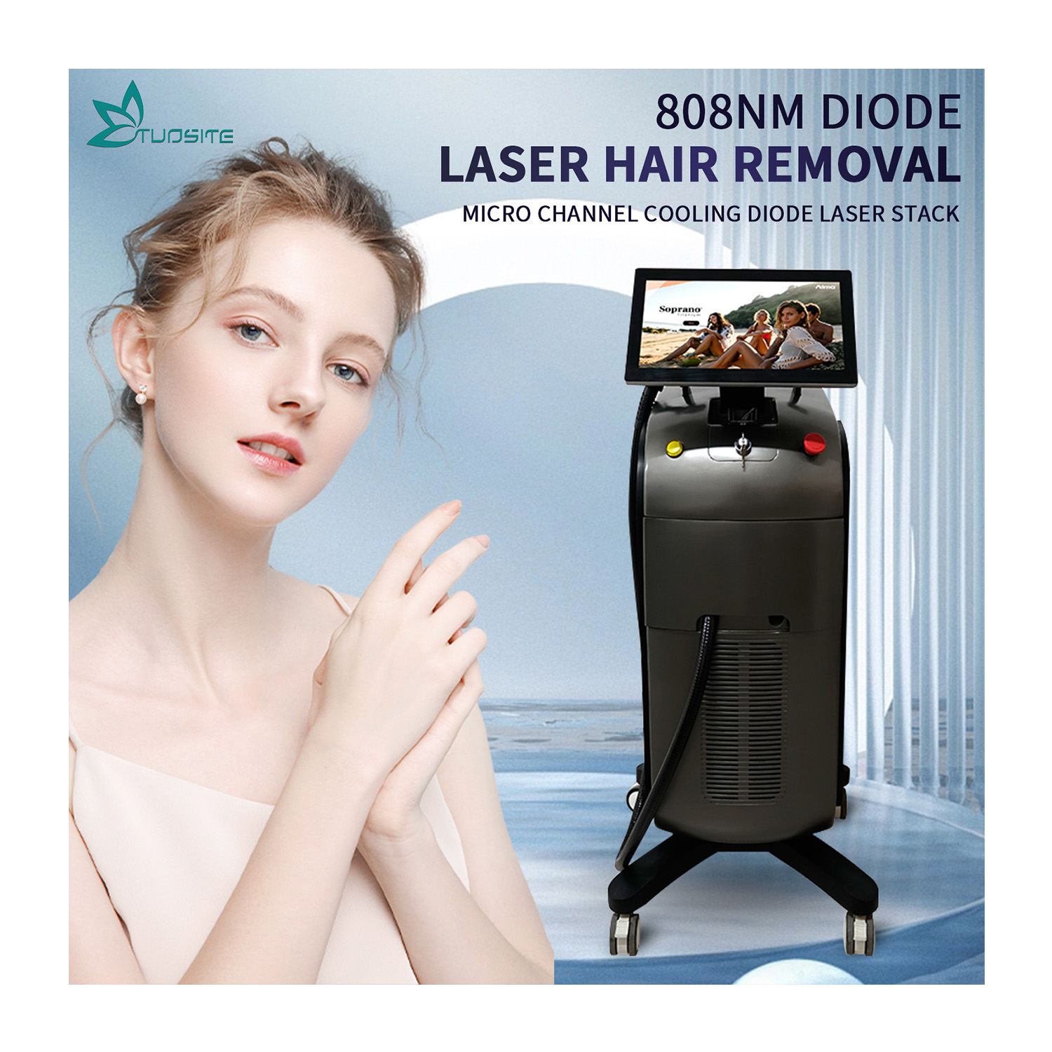 CE FDA Certified 3000W Diode Laser Hair Removal Machine/4-Wavelength 755 808 940 1064nm Ice Cooling