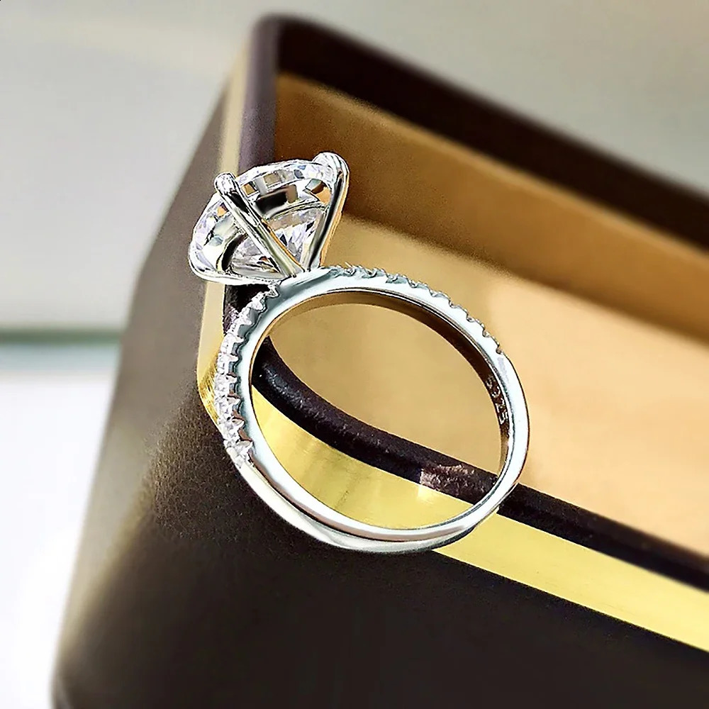 1/2/3CT Oval Cut Full Engagement Ring With Certificate S925 Silver Solitaire Hidden Halo Diamond Wedding Rings Band 250219