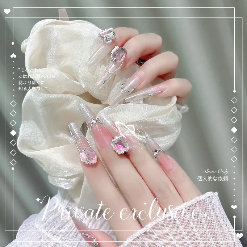10PCS Eggs Rose Flowers Pile Crystal Nail Art Rhinestones Glitter DIY Crafts Manicure Glass Jewelry Making Stones 250214
