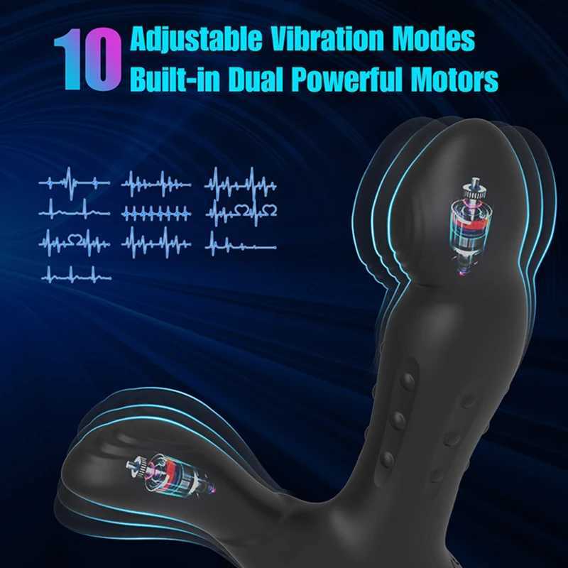 Male Thrusting Prostate Massager Rotating Anal Vibrator Male Masturbator G-Spot Stimulation Butt Plug Sex Toys For Men CouplesW250228