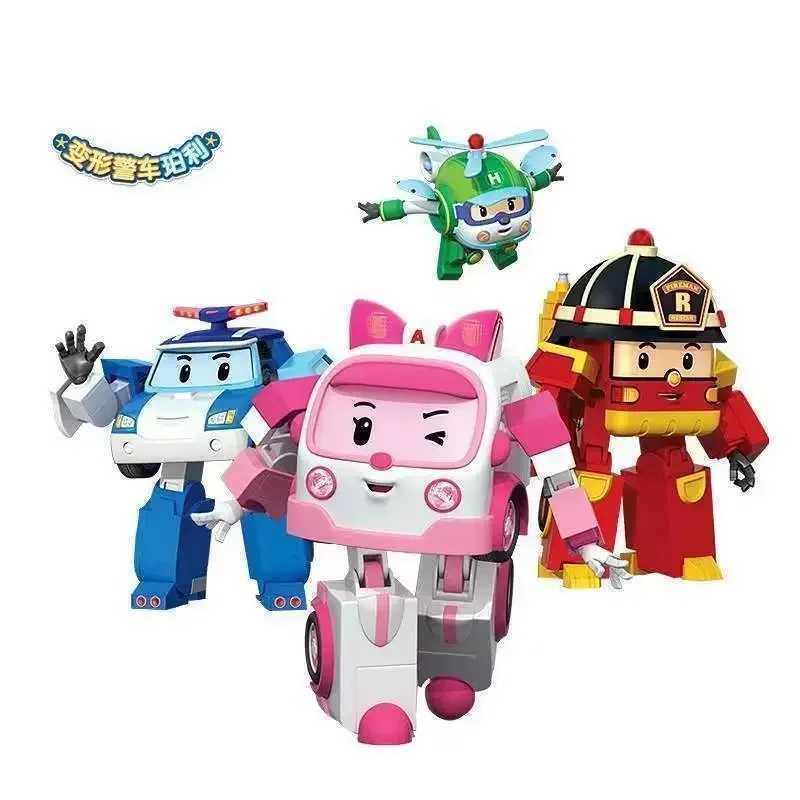 New Cartoon Robocar Poli Action Figures Transformation Anime Hand Deformation Car Model Airplane Gift Toys Robots For Children W250228