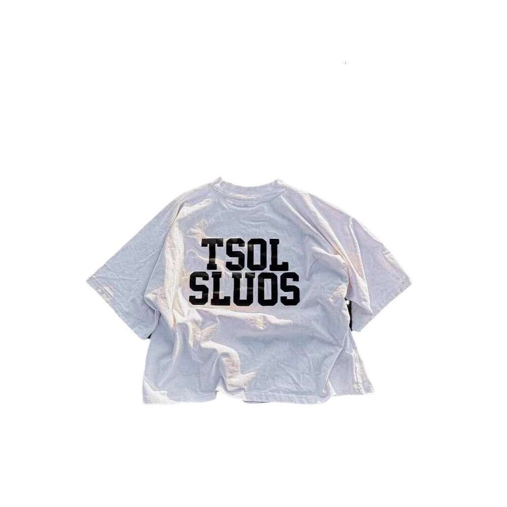 Creative design street hip-hop style character letter print loose 2025 spring top