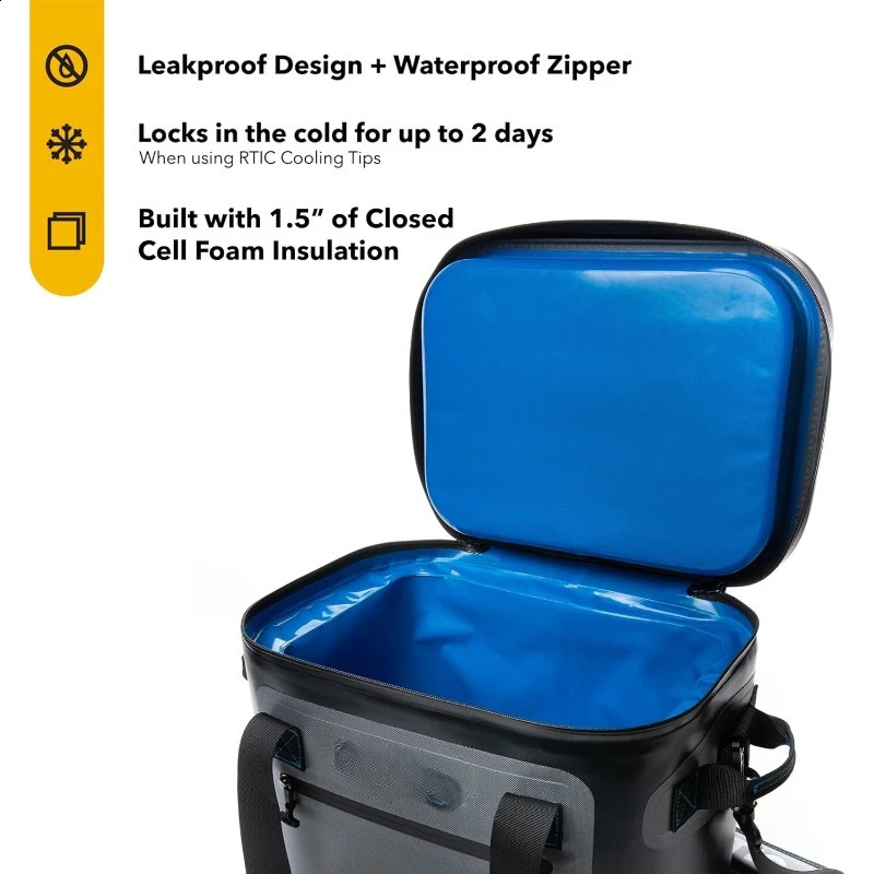 Ship from US 30 cans of soft cooler portable refrigerator with insulation bag used for lunch beach beverages travel camping picnics and 250227FBB