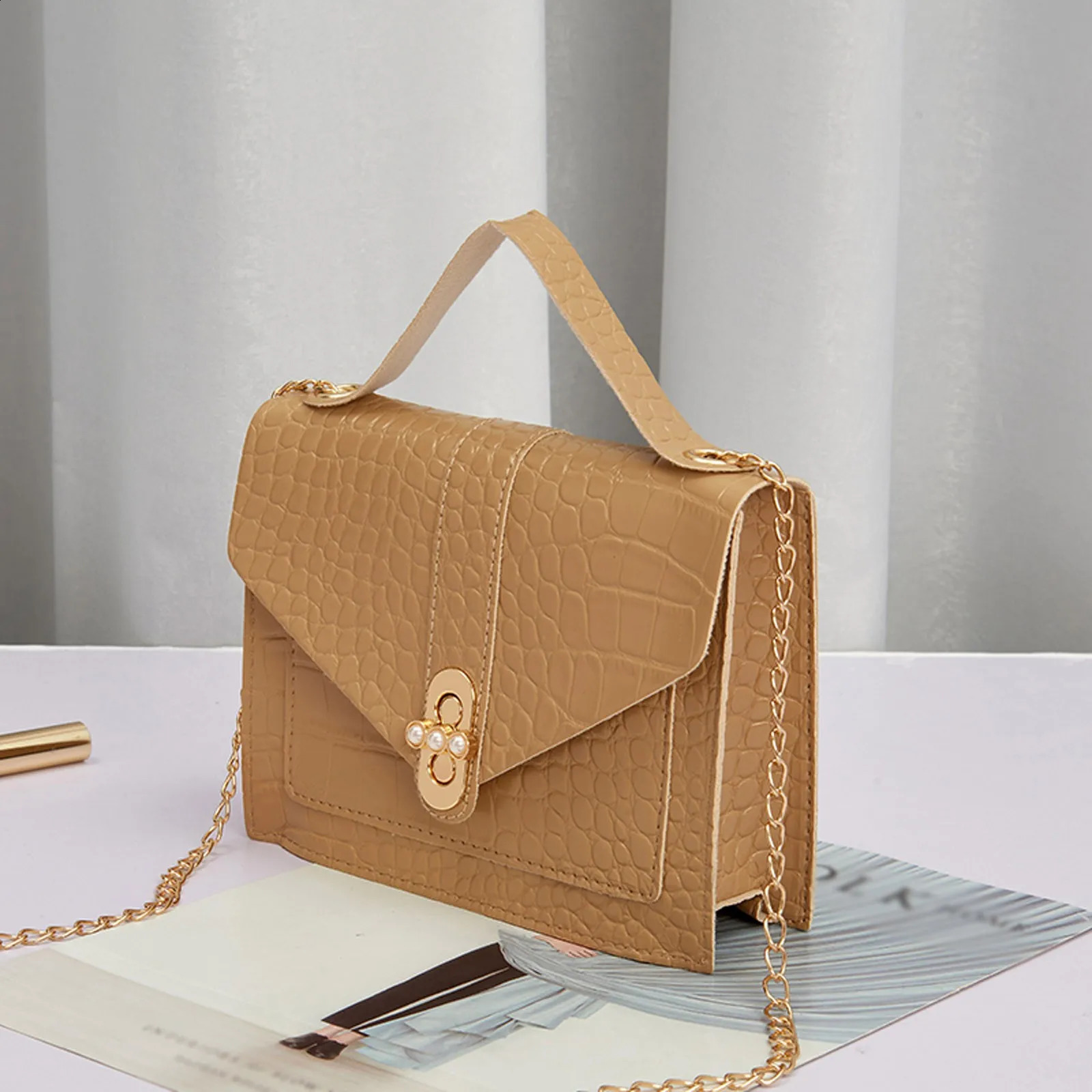 Ship from US Shoulder Straps For Bags Ladies Fashion Hasp Chain Small Square Bag Messenger Hand 250228FBB