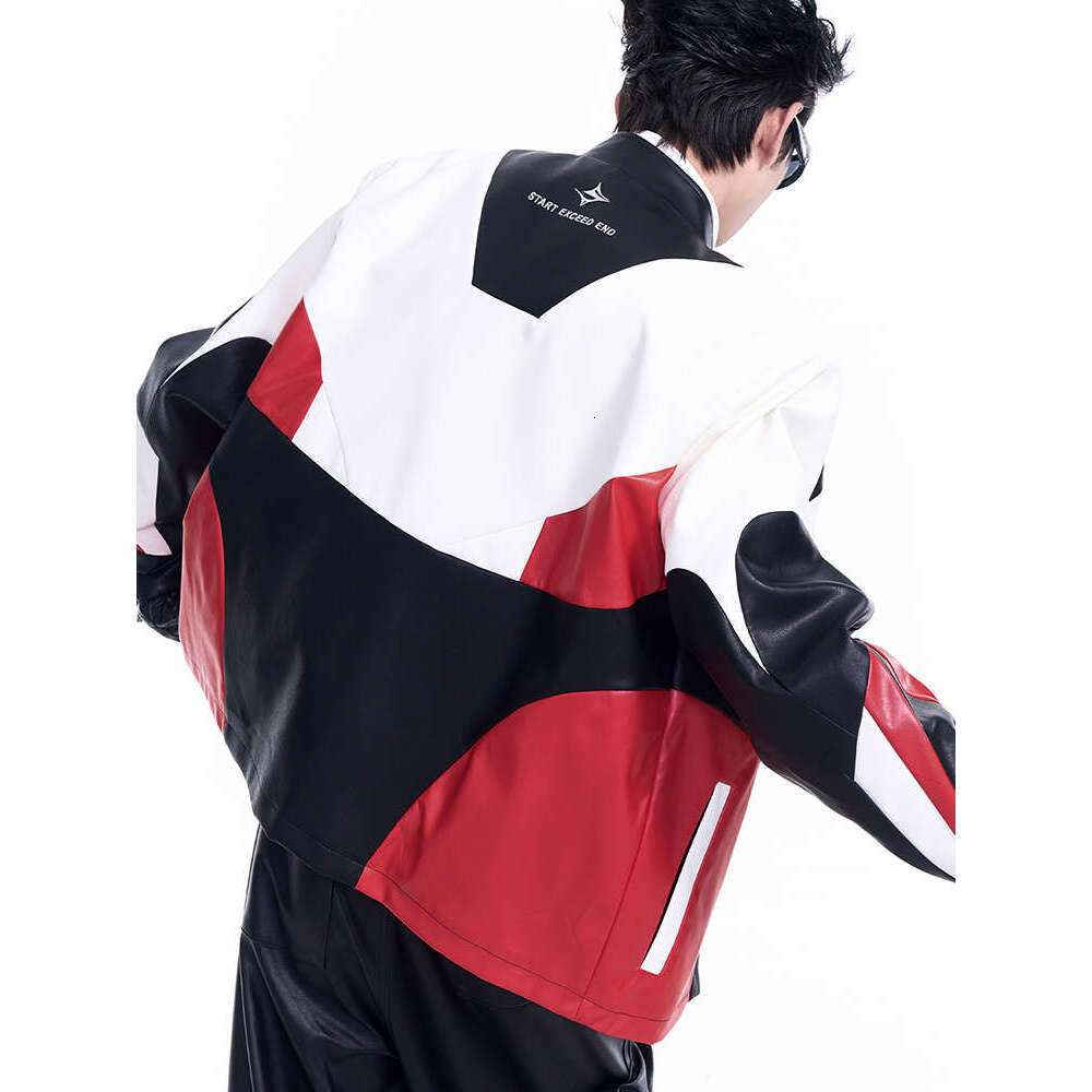 Leather Pants STARMotorcycle Leather Jacket For Men, Autumn Winter, Embroidered Letters, Three-Dimensional Silhouette, Cool And Stylish