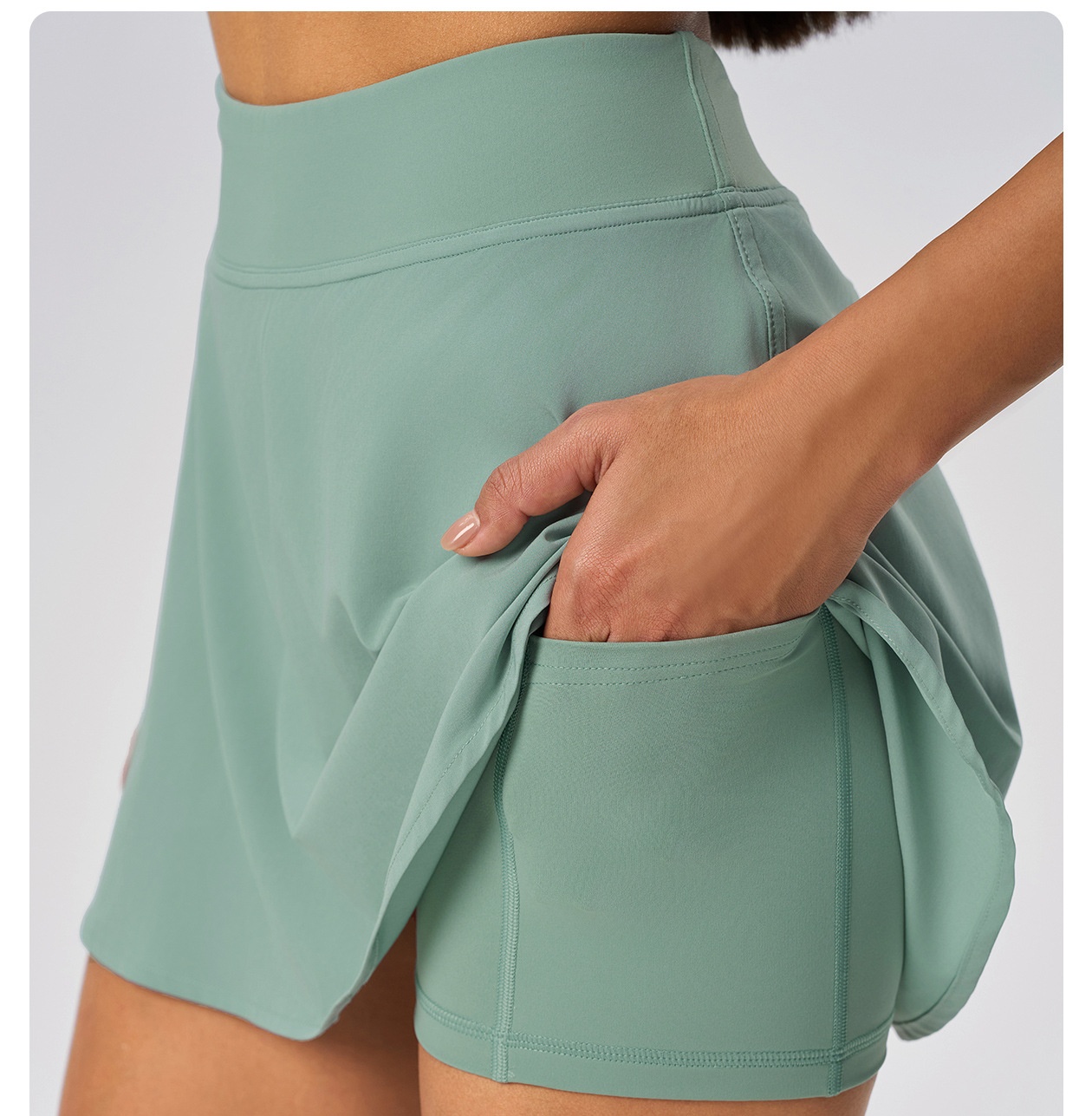 2025--High-Waisted Athletic Skirt for Women - Breathable Yoga and Fitness Culottes A-Line Women's Tennis Short with Non-Skid Design - Moisture-Wi