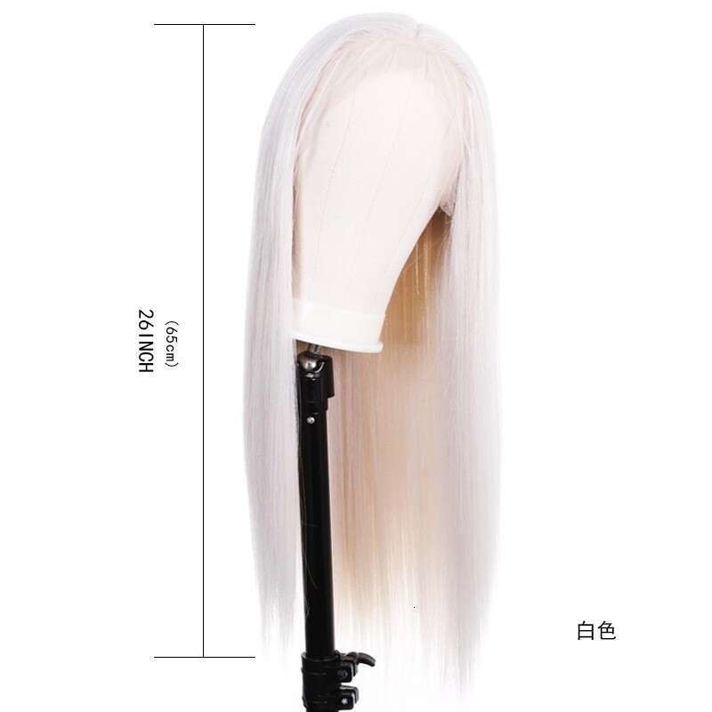HD Front Lace Wig Front Lace Wig Women S Hand Hook Mid Split Long Straight Hair Synthetic Headband Lace Wigs White Gold