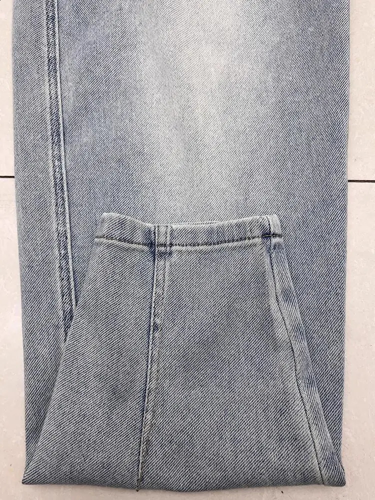 Vintage Distressed Washed Blue Jeans Men Casual Loose Harem Jogger Pants Carrot Tapered Leg Spring Autumn Retro Fashion 250228Z