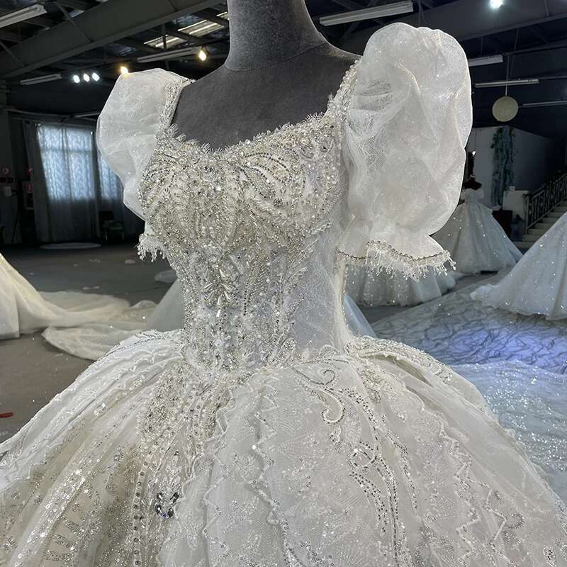 Custom Princess Dress Ball Gown Square Neck For Women Bride Wedding Dresses