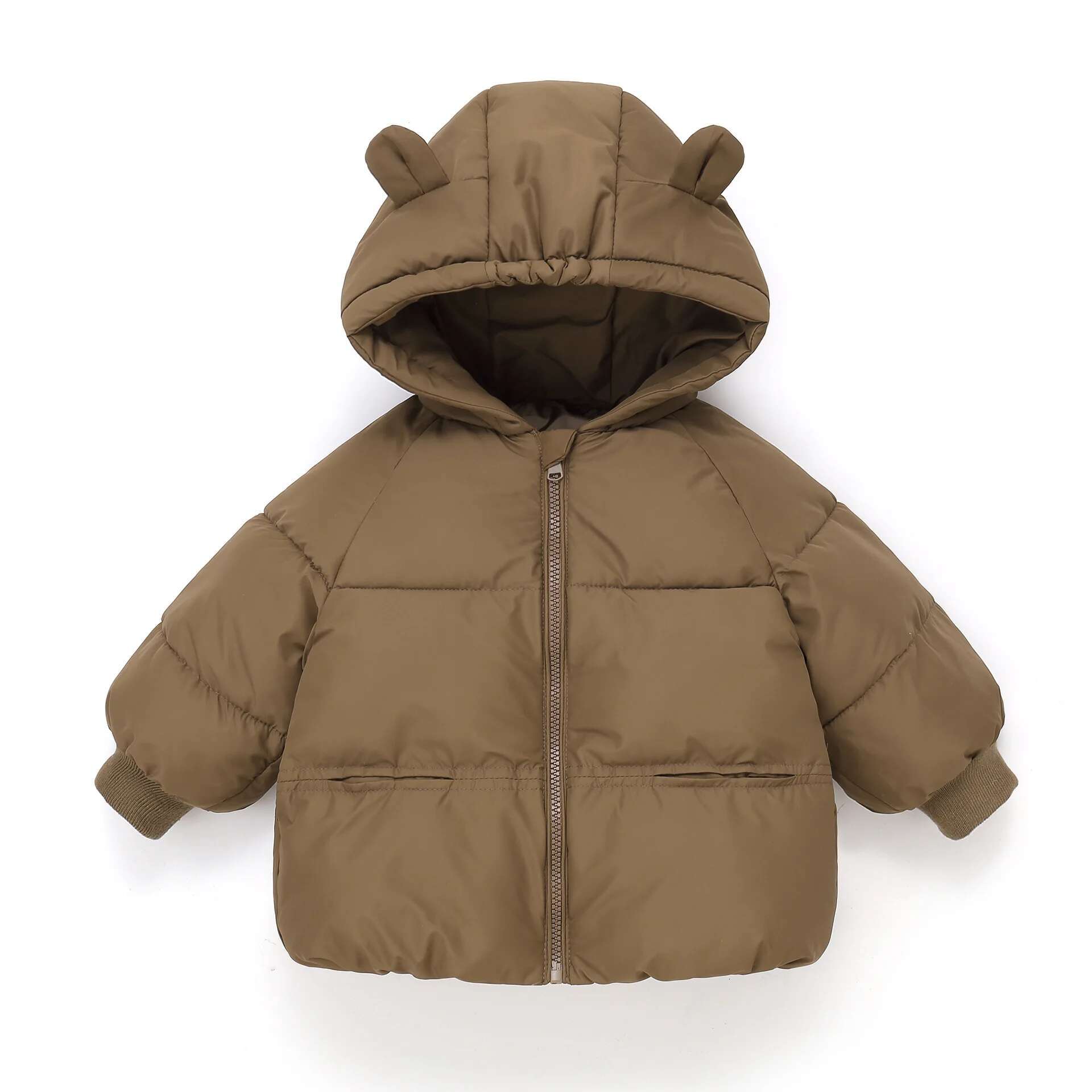 Ddmyshoesvip Autumn Winter Kid Thicken Fashion Cotton Coat Boy Children Solid Cardigan Hooded Long Sleeve Tops Girl Baby Warm Casual Jacket