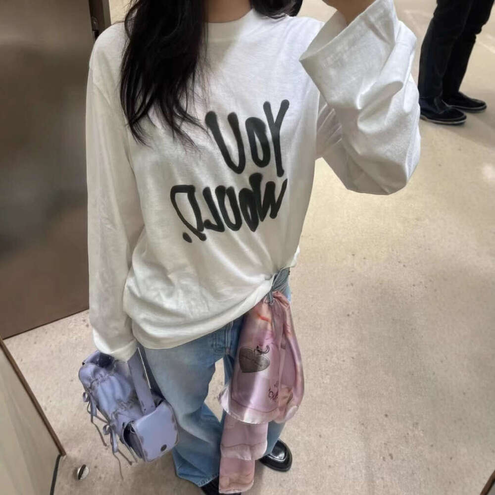 Shenzhen Nanyou AC new loose large letter printed long sleeved T-shirt for men women, spring and summer sun protection shirt
