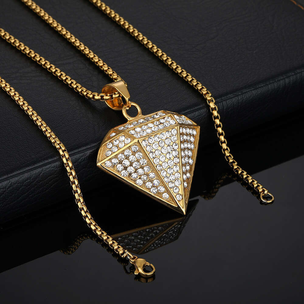 Hip hop punk street titanium steel gold-plated pendant necklace for men INS