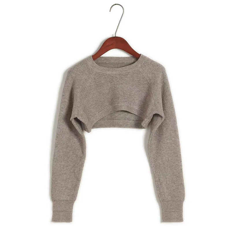 Womens Short Knitted Pullover Sweater Trend Irregular Streetwear O Neck Sweaters Female Autumn Vintage Y2K Jersey Crop Tops 250225