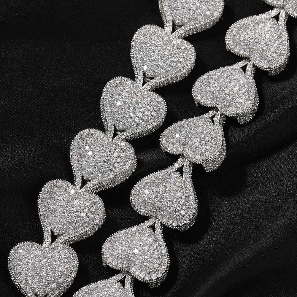 Uwin Heart Chain Necklaces For Women Full Pave Cubic Zirconia Iced Out Fashion Personalized Hiphop Jewelry Necklace Gifts