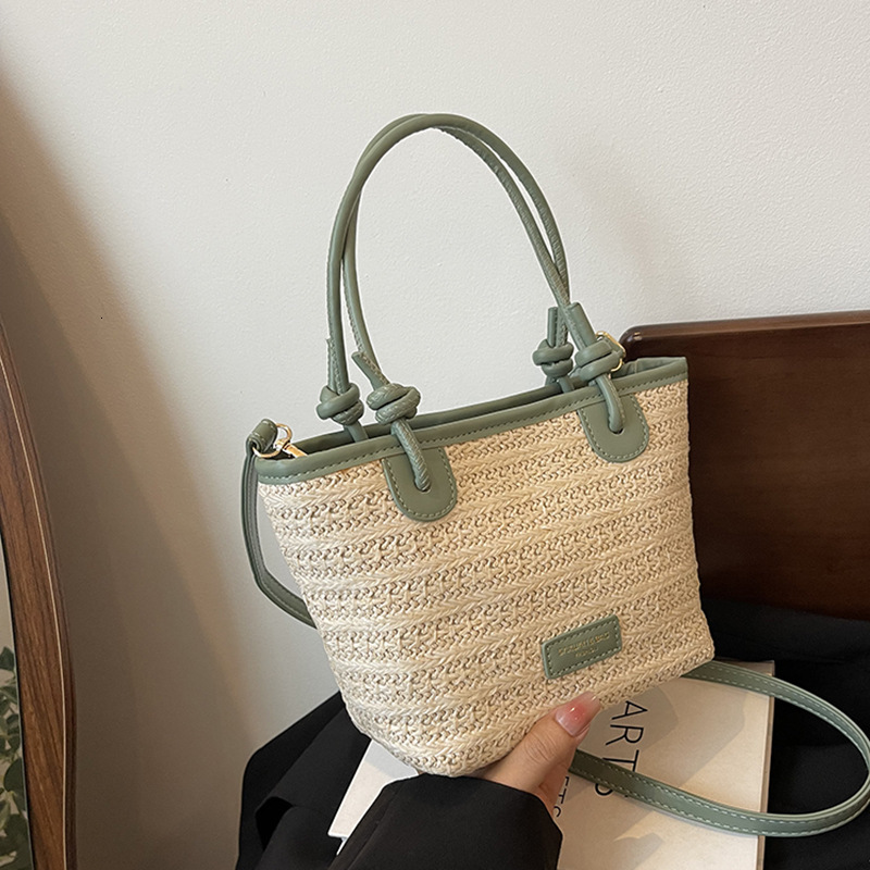 Summer beach 2025 new seaside vacation handbag niche design bucket woven crossbody bag #swissmilitary