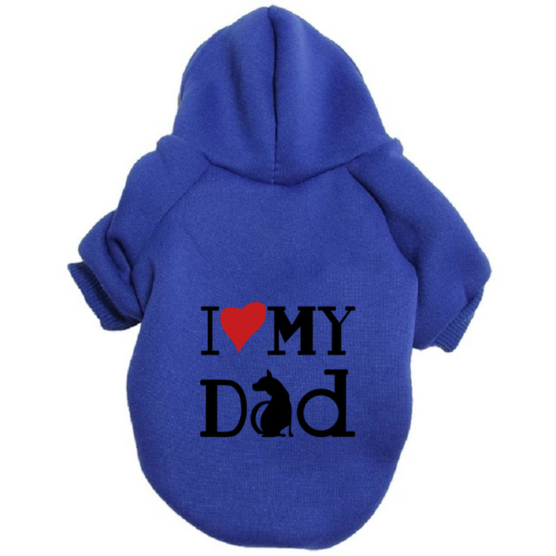 I LOVE MY DAD Dog Hoodies Fall Puppy Clothes for Small Dog Girl Boy Hooded, Dog Winter Clothes Cold Weather Coat for Kitten Chihuahua Yorkie 6XL Black