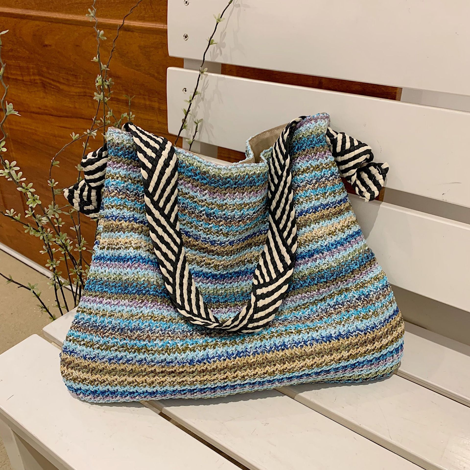 Summer woven for women 2024 new fashionable and versatile vacation beach bag, casual commuting single shoulder armpit bag #swissmilitary