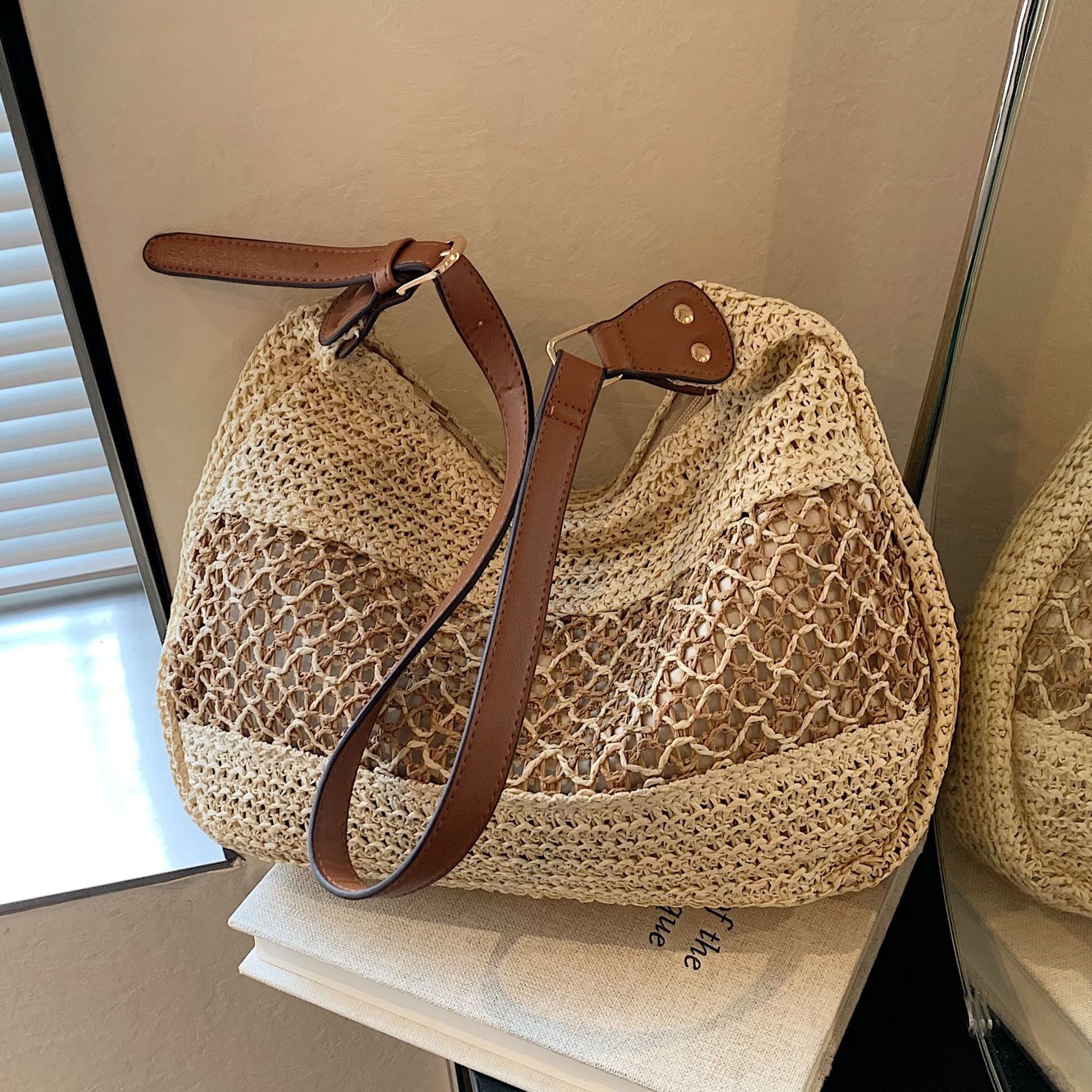 Summer vacation beach large capacity woven bag, women's new casual versatile single shoulder crossbody bag #swissmilitary