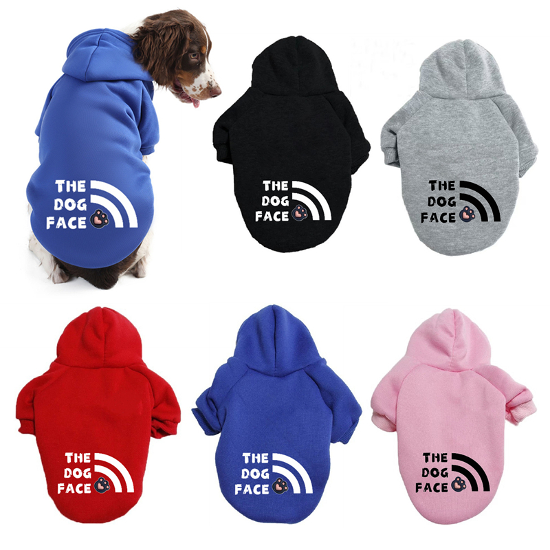Warm Dog Hoodie for Small Medium Dogs, Dog Sweatshirts Fleece Vest with THE DOG FACE Slogan Print, Cold Weather Coats for Dog Girl Boy, Small Medium a