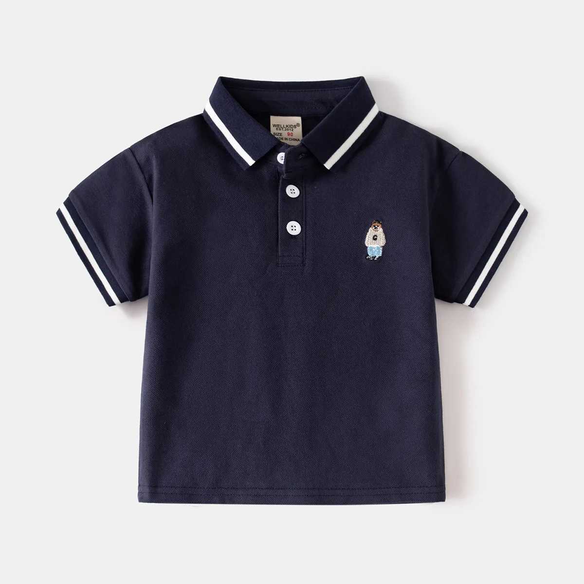 Children Summer Clothes Boys Polo Shirt Short Sleeve Kids Top Wear Striped Casual Boys ShirtsT250228