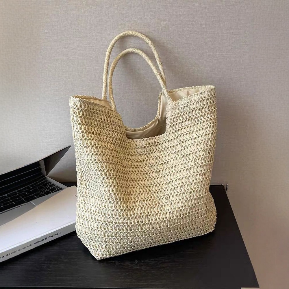 2025Summer Seaside Leisure Vacation Large Capacity for Women Fashion Straw Tote Simple Handheld Shoulder Bag #swissmilitary