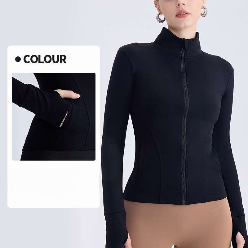 Spring/Summer Yoga Coat Women's European and American Zipper Pocket Sports Top Running Fiess Cardigan 2025 New Casual Versatile Fashion Clothing