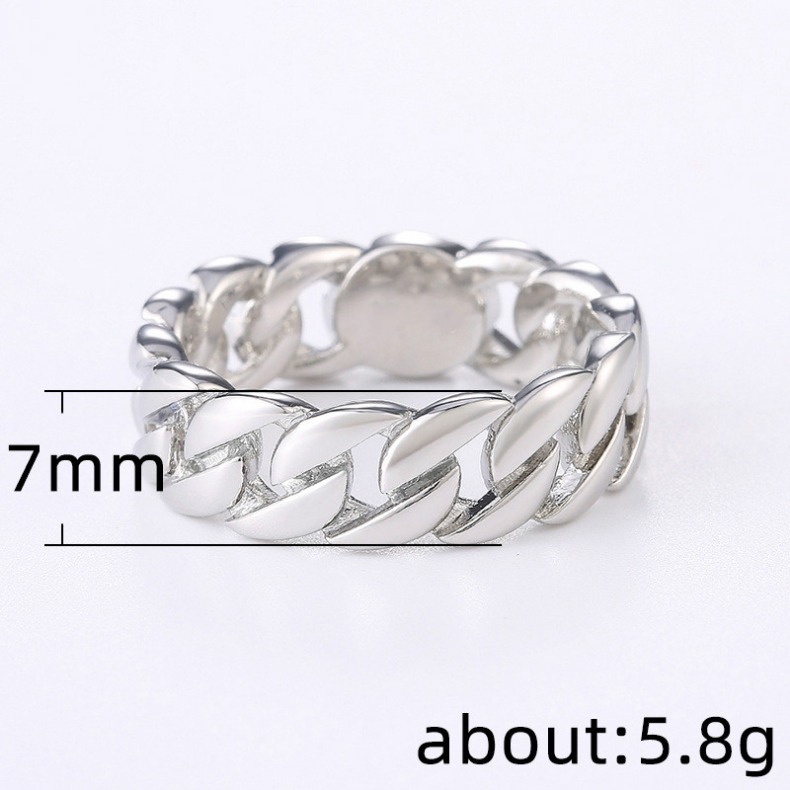 Fashion Silver Gold Contrast Color Chain Ring Designer Jewelry Hip Hop Wedding Promise Band for Women Men Band Rings Fashion Jewelry Will and Sandy Gi