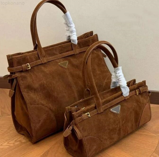 Womens Suede Brown Shoulder Designer Totes Bag Soft Lux Leather Handbag Casual Mens Large Capacity New Tote