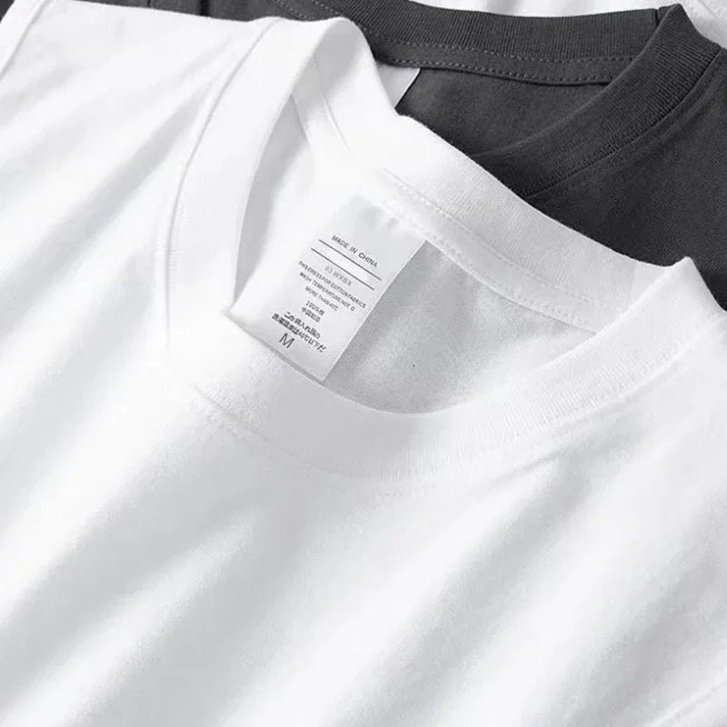 Summer Basic 100% Cotton Men Tank Tops Black White Gray 250225