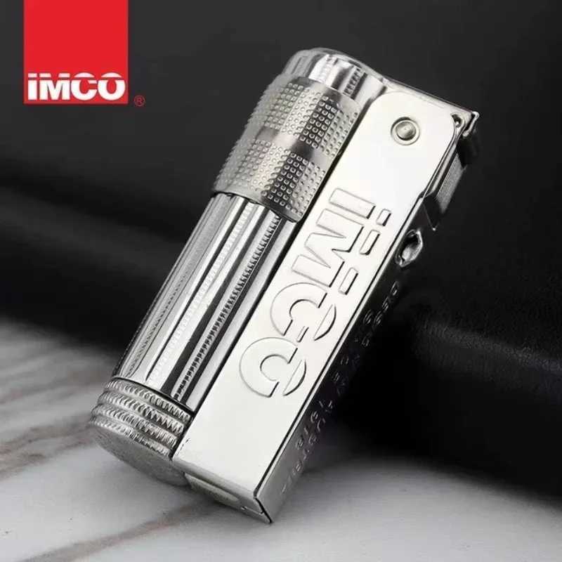 Original IMCO 6700 Retro Stainless Steel Metal Lighter Austrian Gasoline Grinding Wheel Lighter Kerosene Collection with Box Y250228