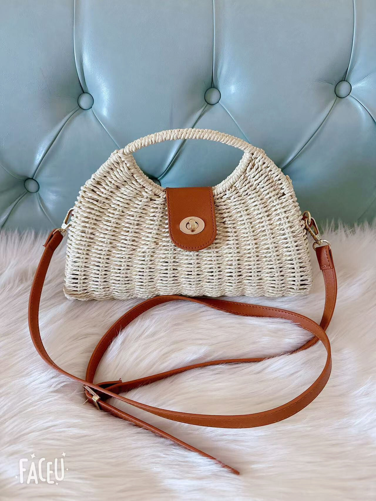 Beach vacation beach bag 2025 summer new style artistic woven hand-held shoulder bag, diagonal cross #swissmilitary