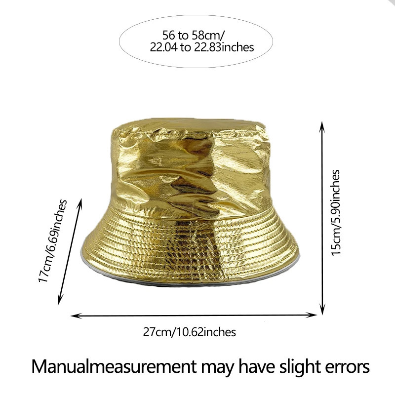 Golden Silver Glowing Light Up Bucket Hat LED Luminous Fisherman Cap Women Men Hip Hop Neon Panama Hats Performence Costume 250227