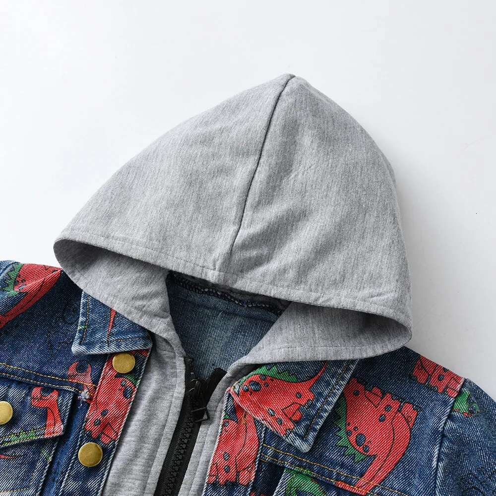 Ddmyshoesvip Boys Denim Jacket Spring Autumn New European And American Trendy Children S Hooded Jacket Casual Top