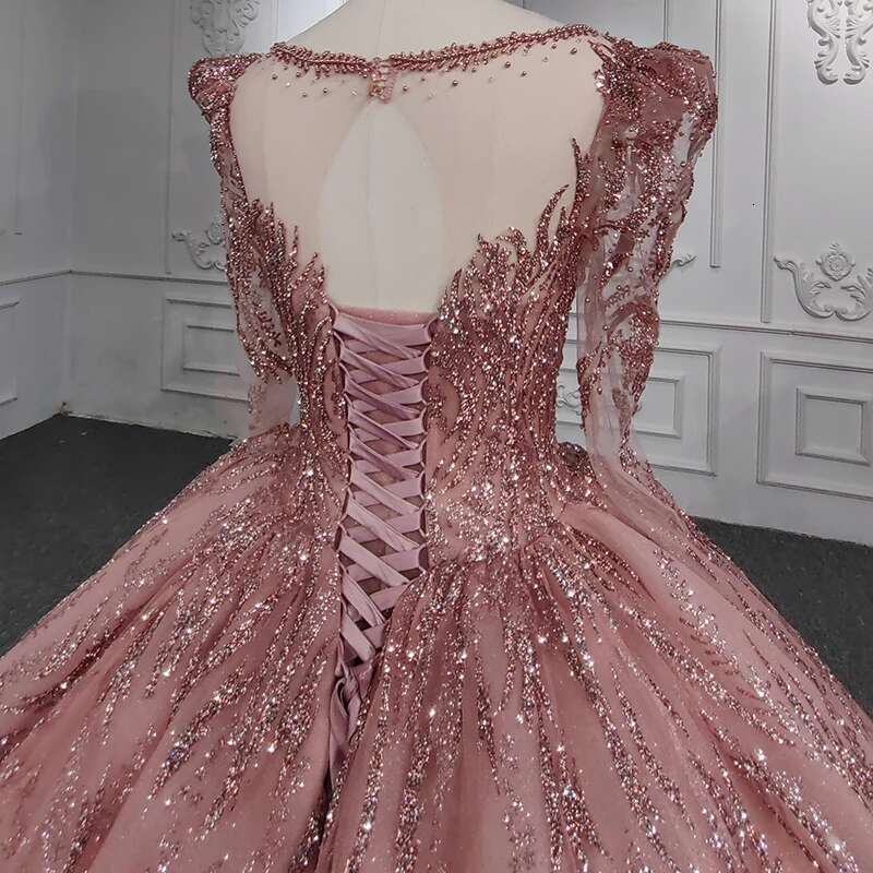 Custom Classic Guest Dress Organza Ball Gown Round Neck Long Sleeves evening Laces Party Dresses