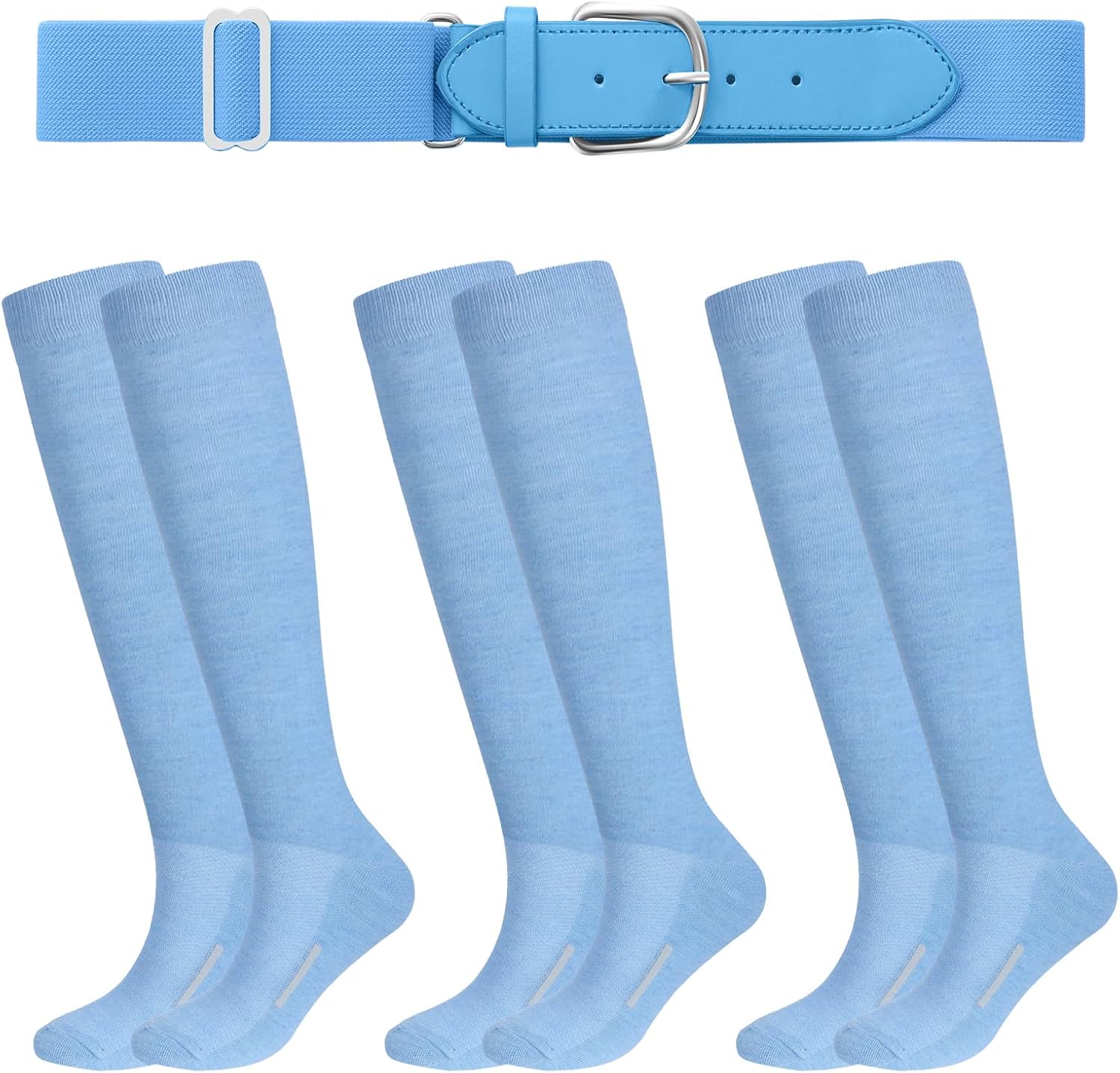 Haysandy Baseball or Softball Sock and Belt Combo Set 3 Football Baseball Socks with Softball Belt for Kids Youth Adult