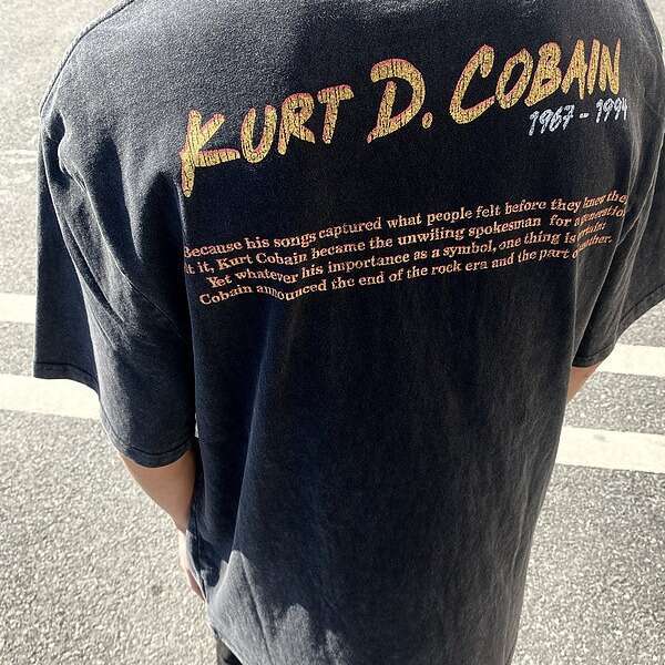 Nirvana band Ke himself looks like Kurt Cobain short vtg high street rap couple half sleeved trendy T-shirt