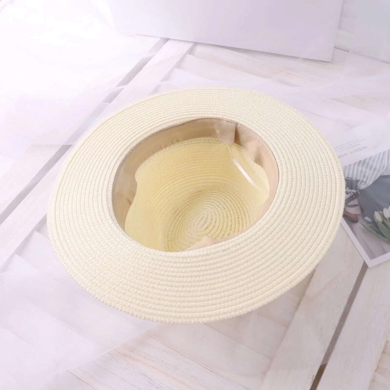 Custom Letters Womens Beach Summer Sun Hat Personalized Initials Ladies Straw Fedora Hat Wedding Party Gifts Straw Hat 250227