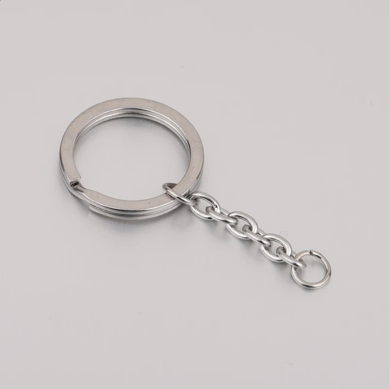 Fnixtar 20Pcs/Lot 304 Stainless Stee Key Chain Hanging Split Keyring With Extender Chain For DIY Making Keychains Punk Jewelry 250221