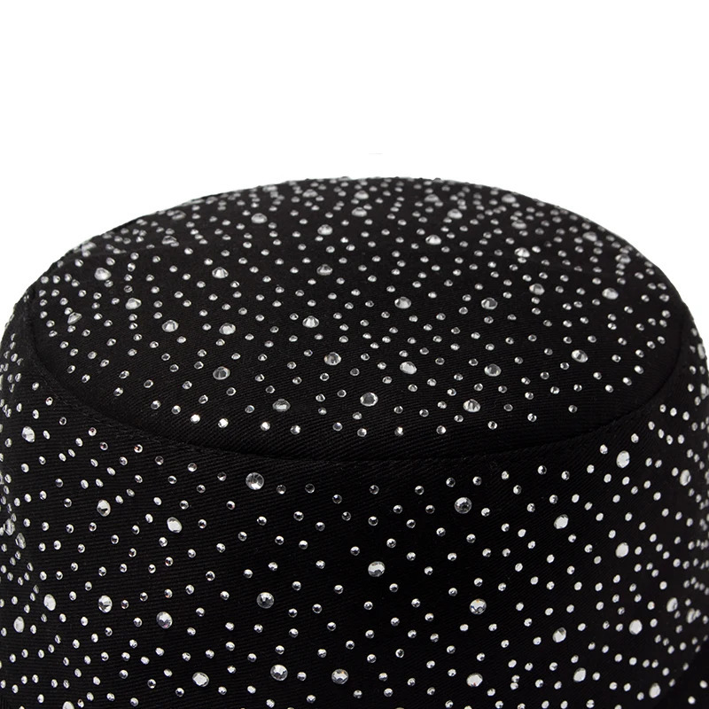 Summer Y2k Bucket Hat Women Fashion Rhinestones Cap For Ladies Visor Cotton Panama Hats Casual Spring Autumn Fisherman Caps 250227