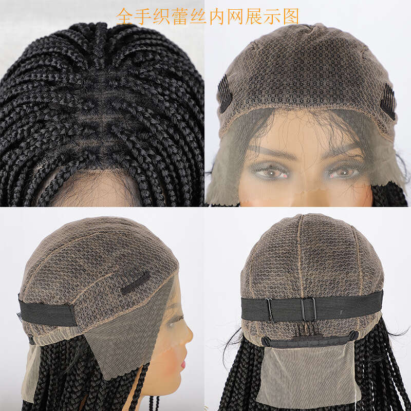 HD Front Lace Wig Women S Full Hand Woven Braid Braided Long Straight Synthetic Headband Braided Lace Wig