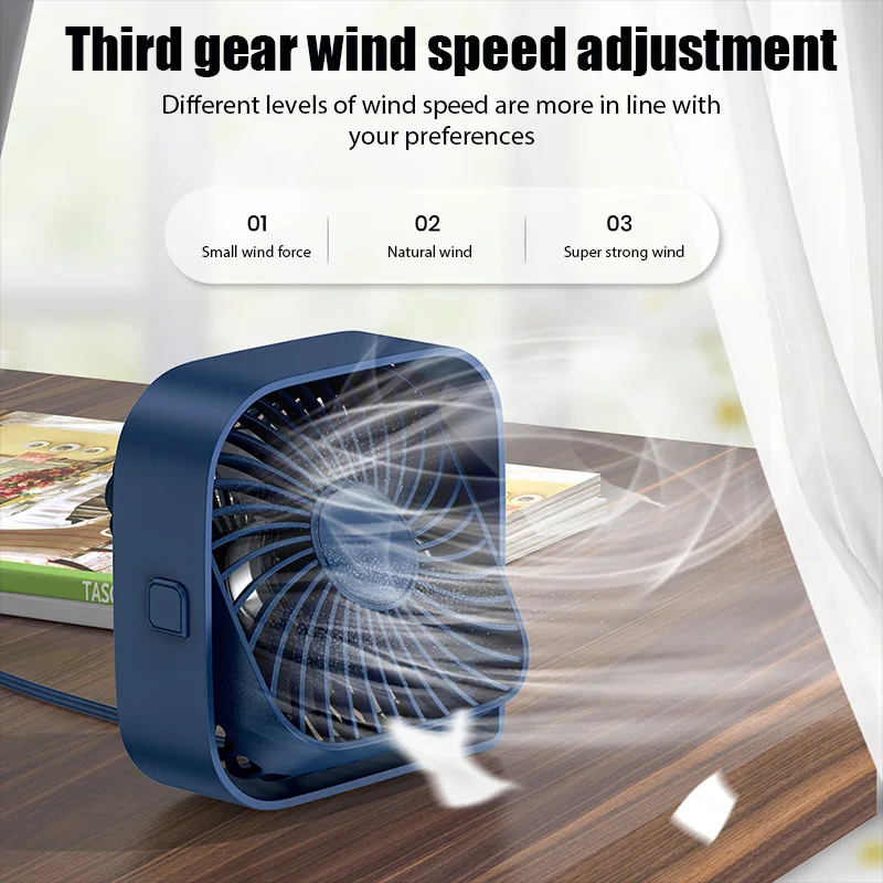 USB Desk Fan 360° Rotatable Head Mini Table Electric Fan Home Office Room Desktop fan Portable Air Cooler Strong Wind ventilador