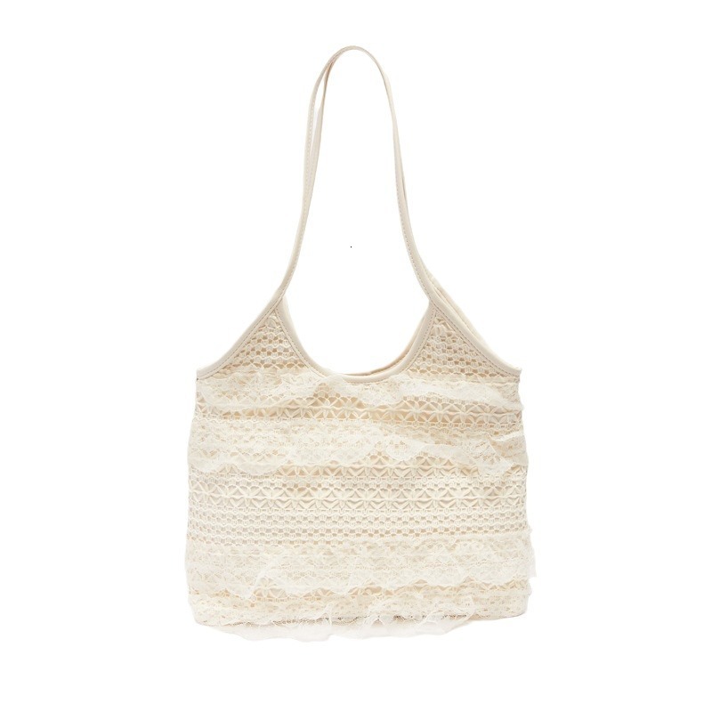 2025 Summer Leisure Vacation Fairy Lace Mesh Tote Underarm Shoulder Large Capacity Commuter Women's Bag #swissmilitary