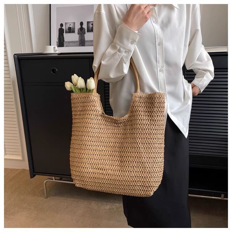 2025Summer Seaside Leisure Vacation Large Capacity for Women Fashion Straw Tote Simple Handheld Shoulder Bag #swissmilitary