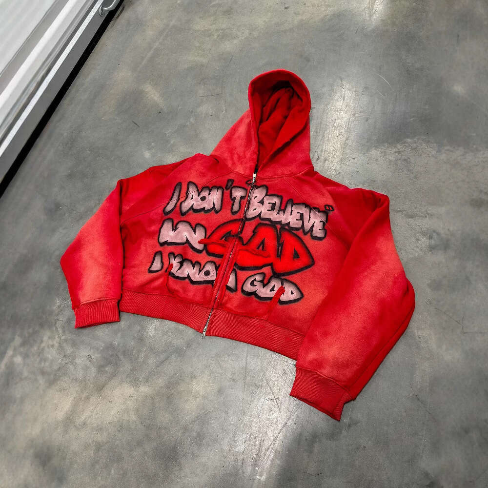 Streetwear unisex winter loose letter printed trendy hoodie