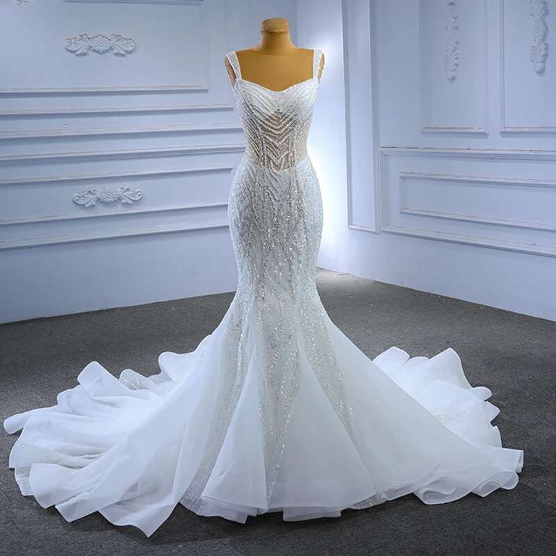 exquisite organza custom mermaid harvest wedding dresses for women beads