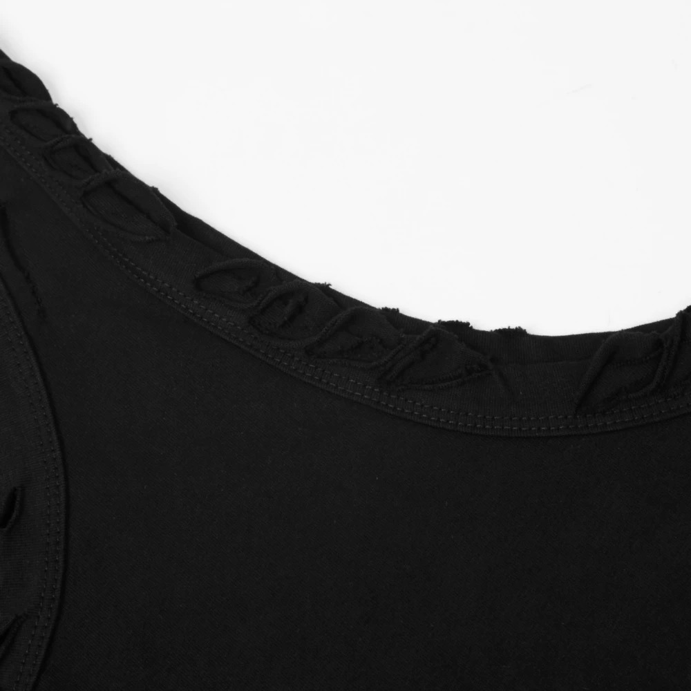 Ripped Vintage Wash Tank Top Men Women T-shirt Oversized Hip Hop Punk T Shirt Y2k Sleeveless Mens Clothing Gothic Clothes Tops 250226