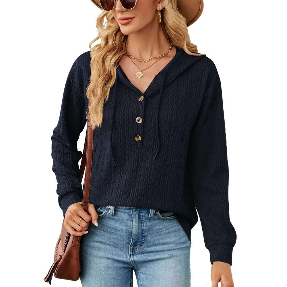 New Custom Women Sweaters Ladies Hoodie Loose Casual Pullover Hooded Knitted Long Sleeved Top
